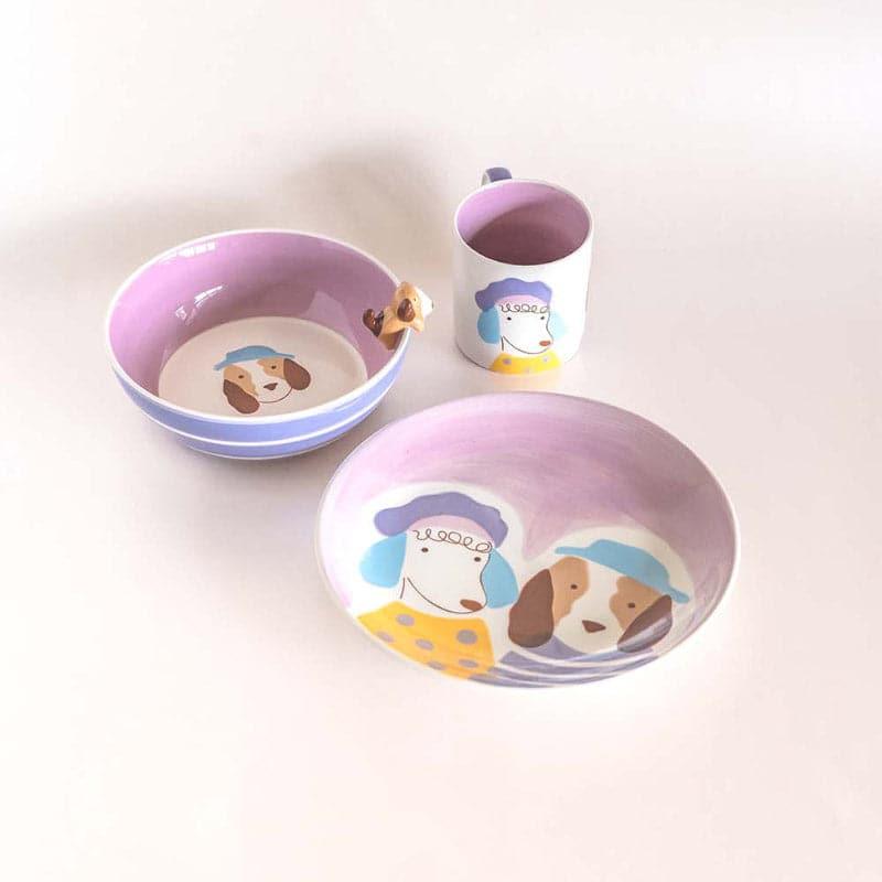 Buy Bow Wow Bestie-Three Piece Breakfast Set Dinner Set from Vaaree