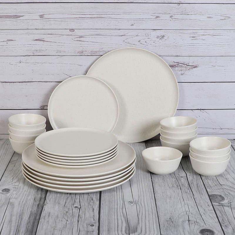 Buy Dotura Dinner Set (White) - 24 Piece Set Dinner Set from Vaaree