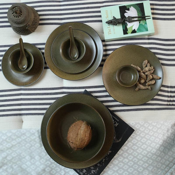 Buy Earthy Glaze Dinner Set - 33 Piece Set Dinner Set from Vaaree