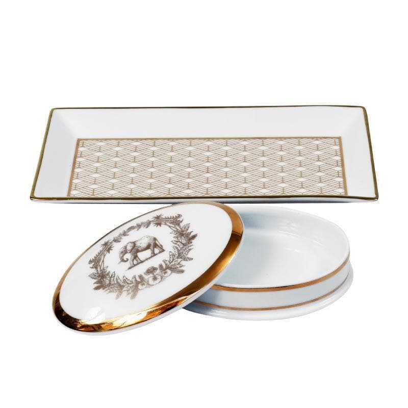 Buy Fiona Glaze Trinket Tray with Box-Two Piece Set Dinner Set from Vaaree