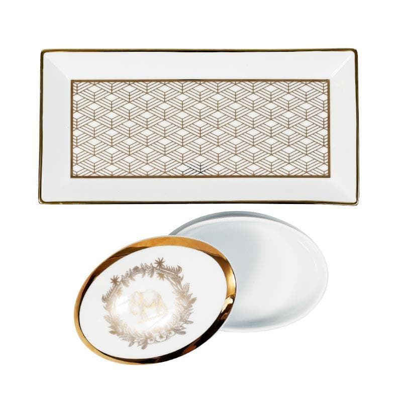 Buy Fiona Glaze Trinket Tray with Box-Two Piece Set Dinner Set from Vaaree