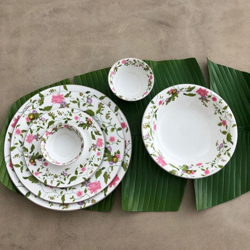 Buy Forever Floral Dinner Set - 33 Piece Set Dinner Set from Vaaree