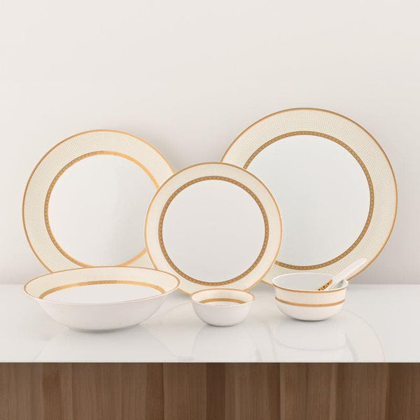 Buy Golden Sand Dinner Set - 33 Piece Set Dinner Set from Vaaree