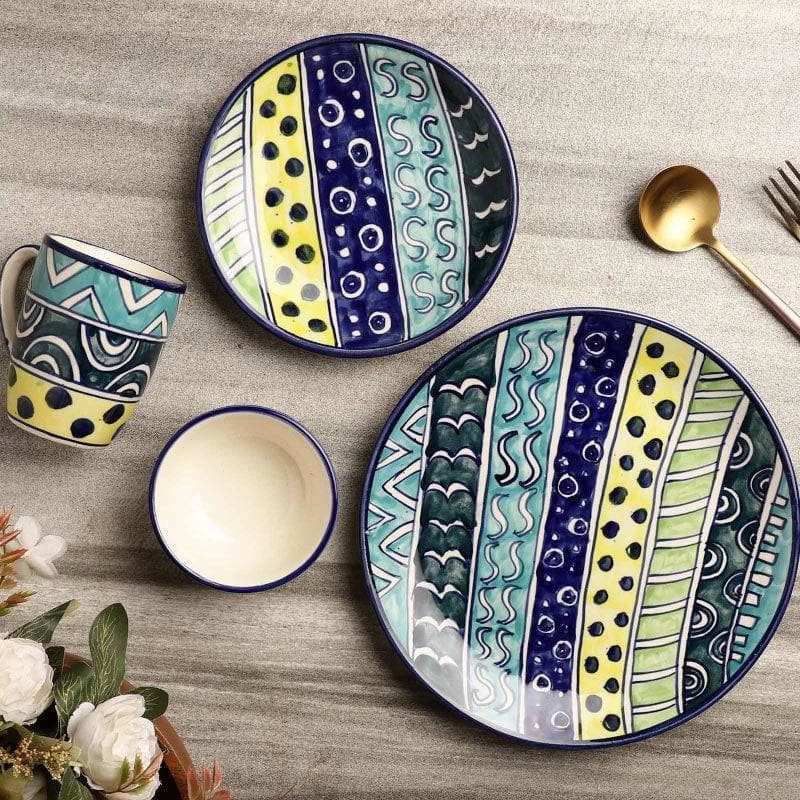 Buy Safira Rain Dinner Set With Mug-Four Piece Set Dinner Set from Vaaree