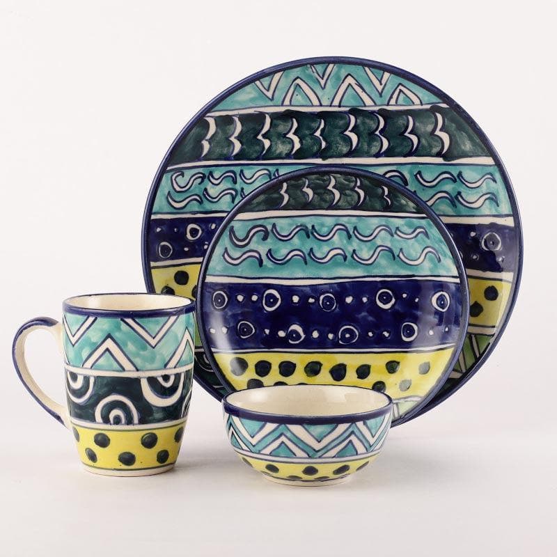 Buy Safira Rain Dinner Set With Mug-Four Piece Set Dinner Set from Vaaree