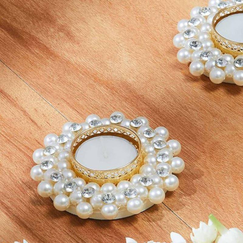 Buy Amura Pearl Festive Diya - Set Of Two Diyas from Vaaree