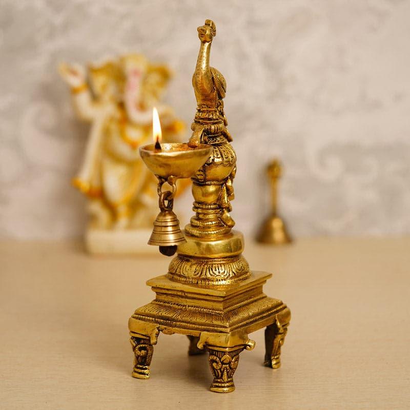 Buy Brass Samera Diya With Bell Diyas from Vaaree