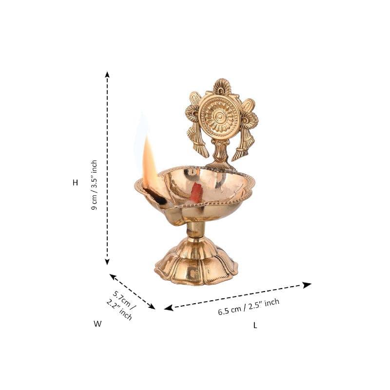 Buy Brass Shanku Chakra Diya - Set Of Two Diyas from Vaaree