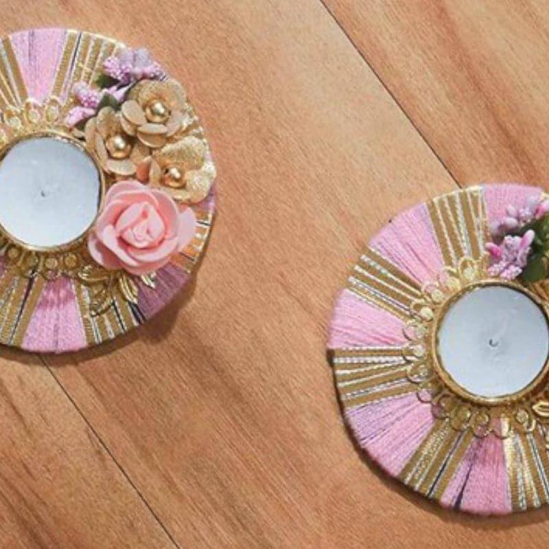 Buy Chakra Shimmer Festive Diya (Pink) - Set Of Two Diyas from Vaaree