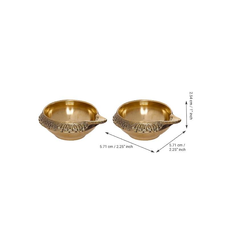 Buy Dritha Brass Diya - Set Of Ten Diyas from Vaaree