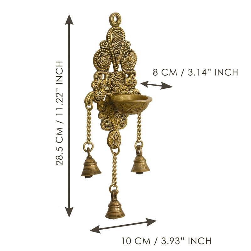 Buy Ethnic Decorative Diya With Bells Wall Hanging Diyas from Vaaree