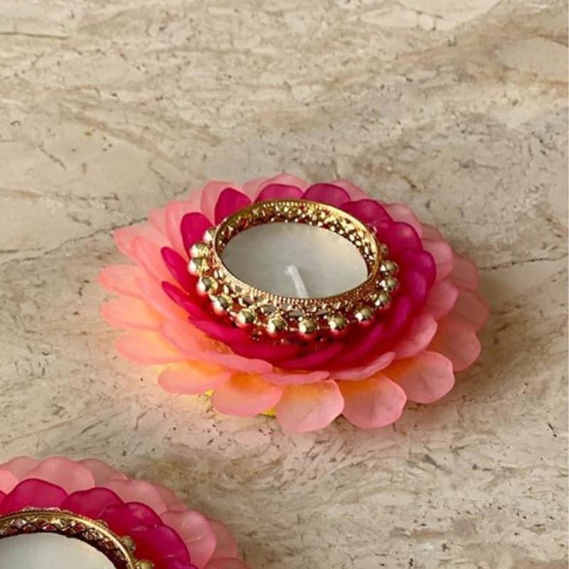 Buy Festive Lotus Bloom Diya - Set Of Two Diyas from Vaaree