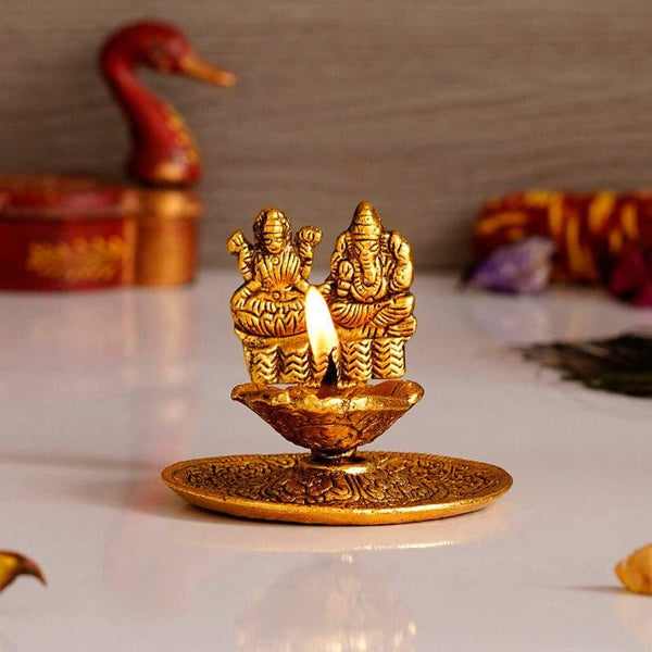 Diyas - Ganesha & Lakshmi Metal Diya