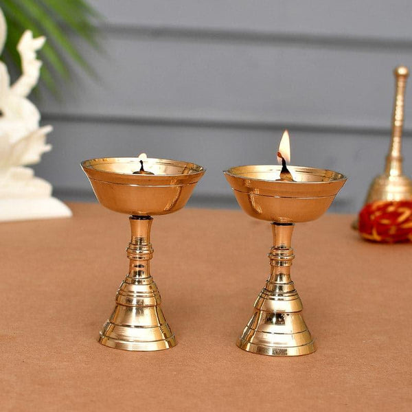 Buy Diyas - Kerala Brass Diya - Set Of Two at Vaaree online