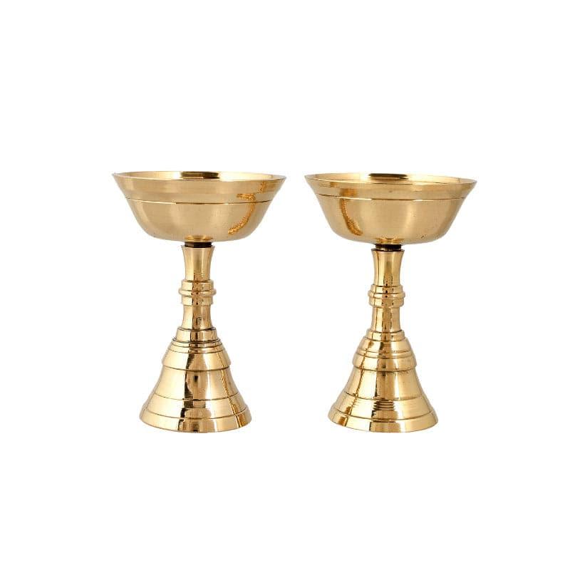 Buy Kerala Brass Diya - Set Of Two Diyas from Vaaree