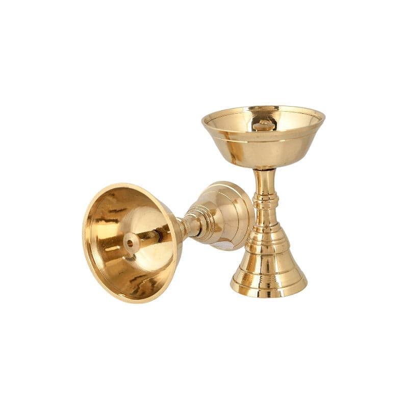 Buy Kerala Brass Diya - Set Of Two Diyas from Vaaree