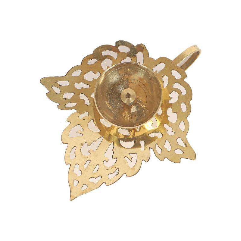 Buy Leafy Brass Diya With Handle Diyas from Vaaree