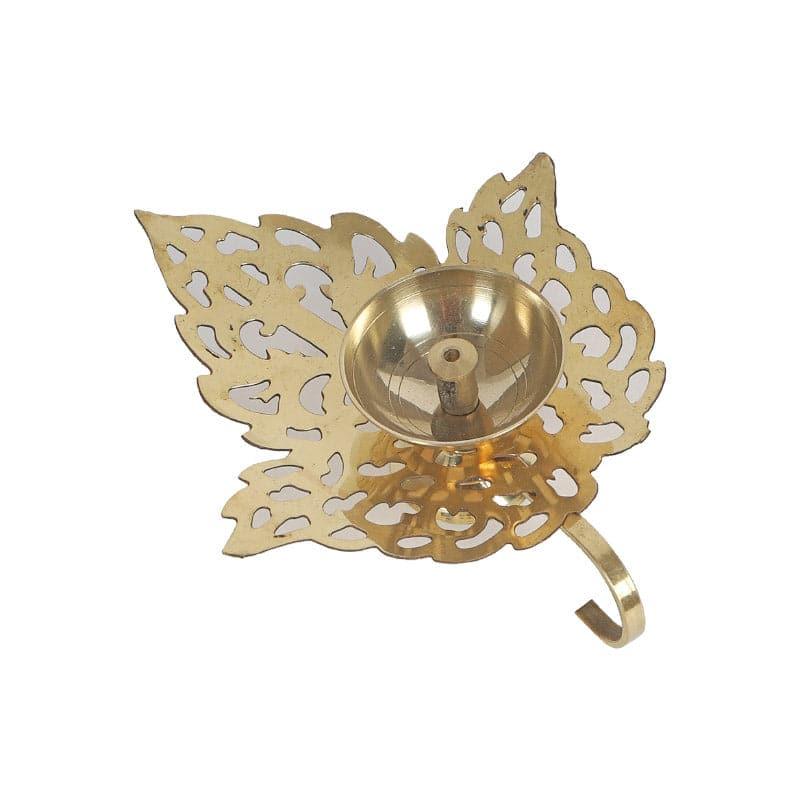 Buy Leafy Brass Diya With Handle Diyas from Vaaree