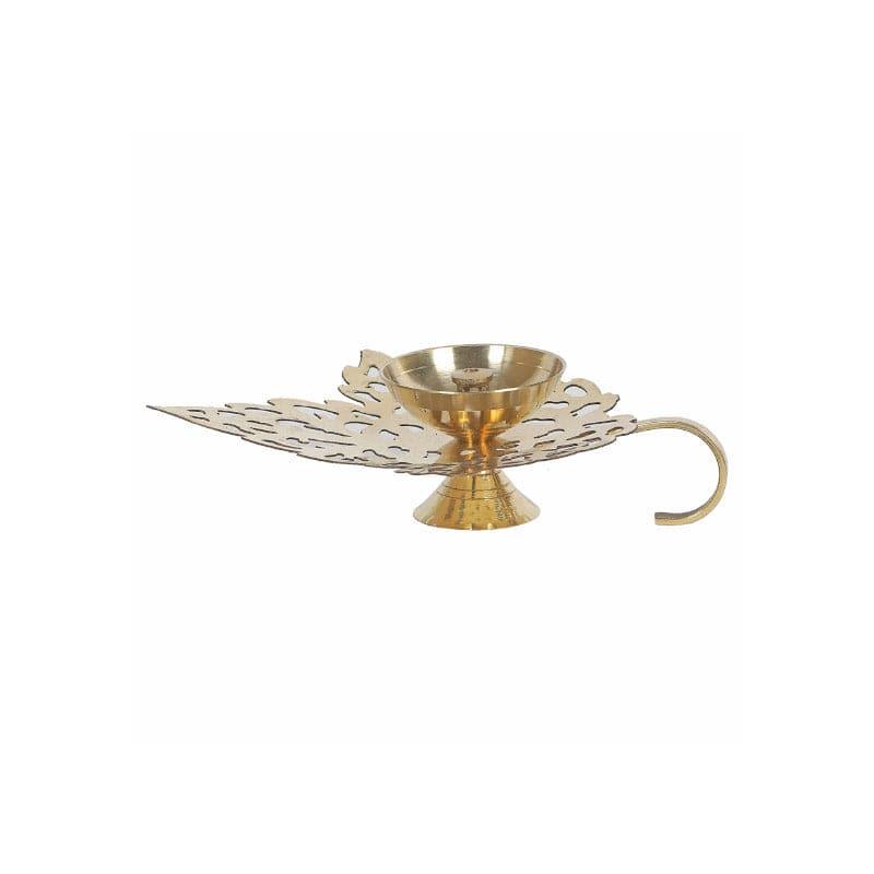 Buy Leafy Brass Diya With Handle Diyas from Vaaree