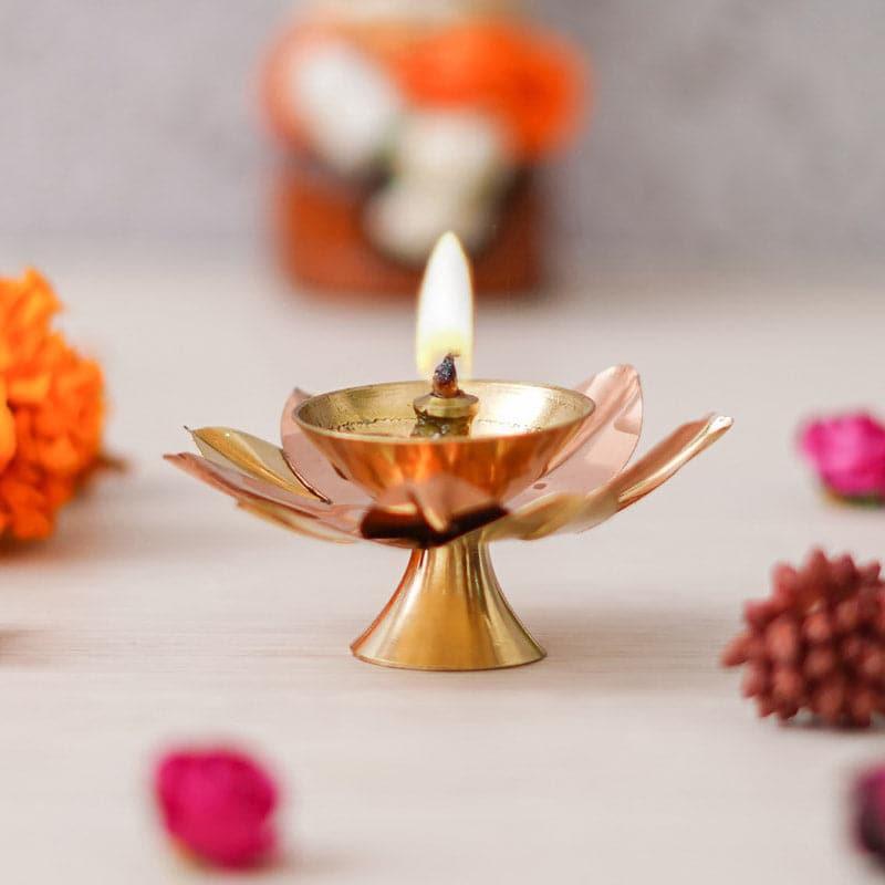 Buy Lotus Bloom Brass Diya Diyas from Vaaree