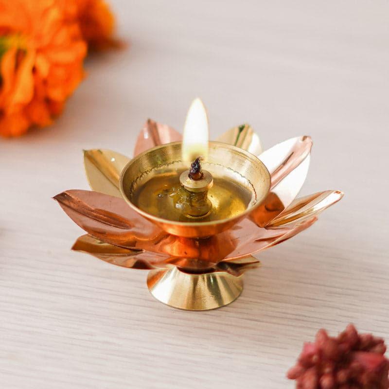 Buy Lotus Bloom Brass Diya Diyas from Vaaree