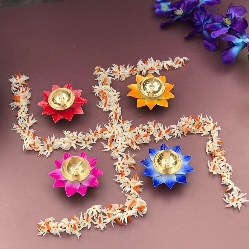 Diyas - Lotus Diyas (Multicolor) - Set Of Four