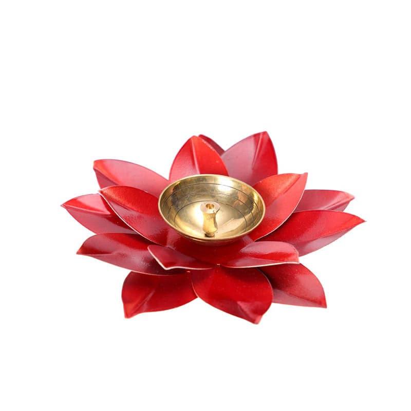 Buy Lotus Diyas (Red & Yellow) - Set Of Two Diyas from Vaaree