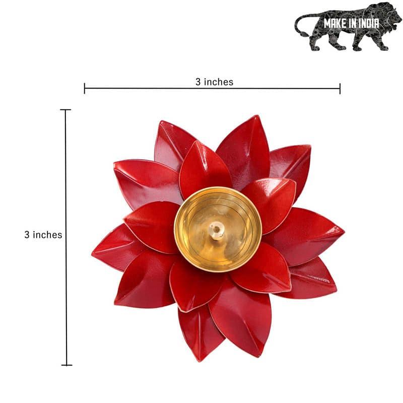 Buy Lotus Diyas (Red & Yellow) - Set Of Two Diyas from Vaaree