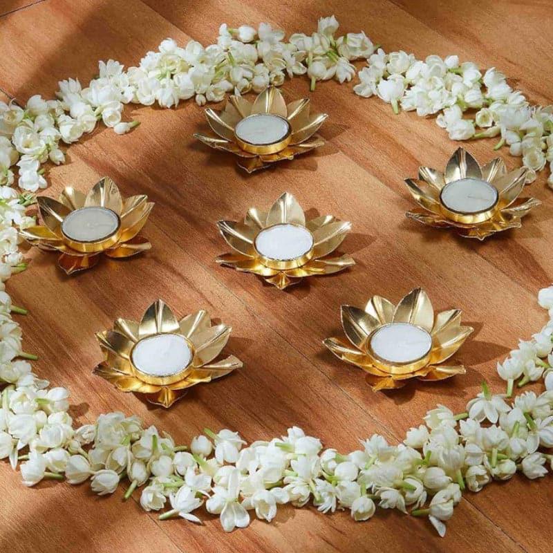 Buy Diyas - Lotus Grand Festive Diya - Set Of Four at Vaaree online