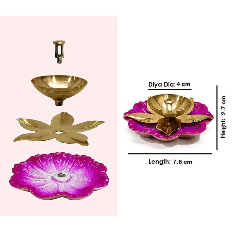 Buy Padmaja Brass Diya - Set Of Two Diyas from Vaaree