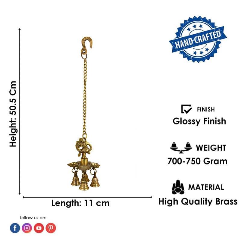 Buy Peacock Hanging Brass Diya Diyas from Vaaree