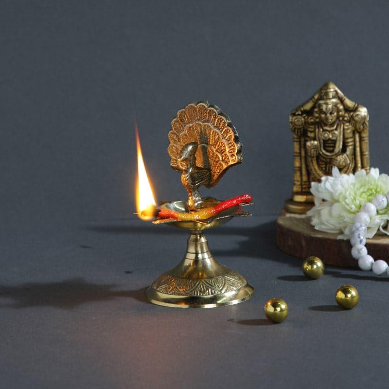 Buy Peacock Plume Oil Lamp Diyas from Vaaree