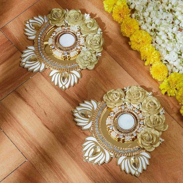 Diyas - Phool Jiva Festive Diya - Set Of Two