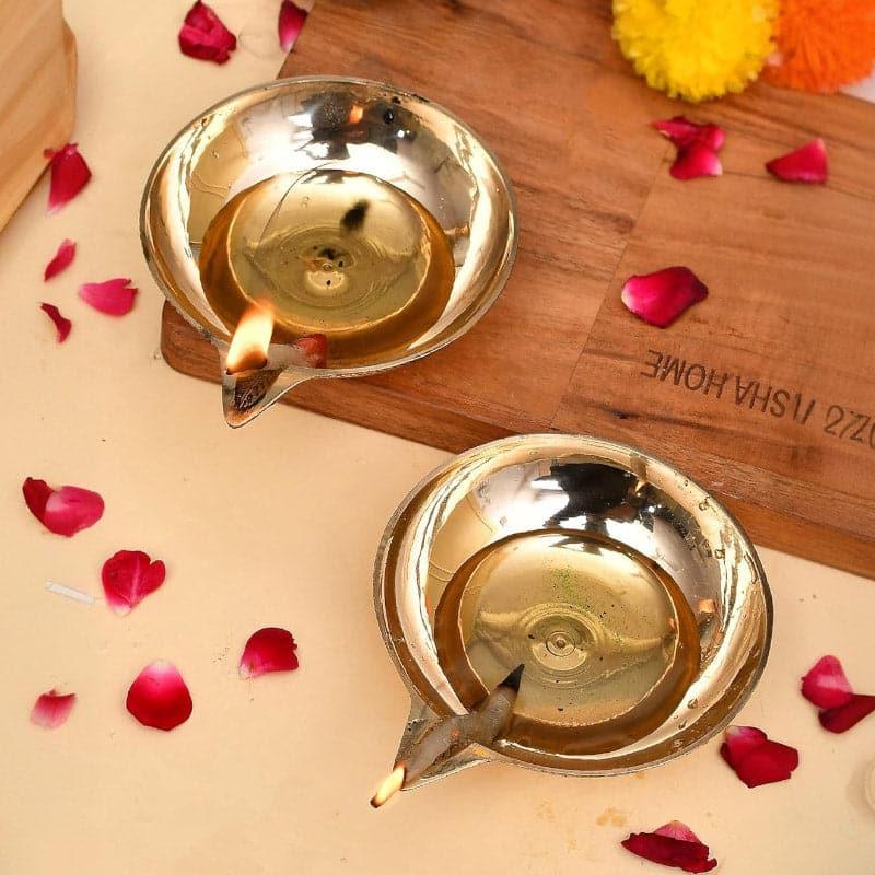 Buy Sanecha Brass Diya - Set Of Two Diyas from Vaaree