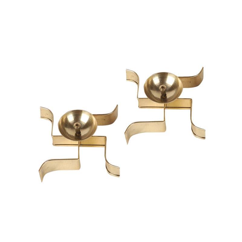 Buy Sathiya Brass Akhand Diya - Set Of Two Diyas from Vaaree