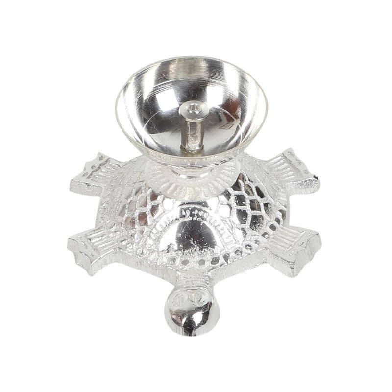 Buy Diyas - Silver Sacred Tortoise Akhand Diya Box at Vaaree online