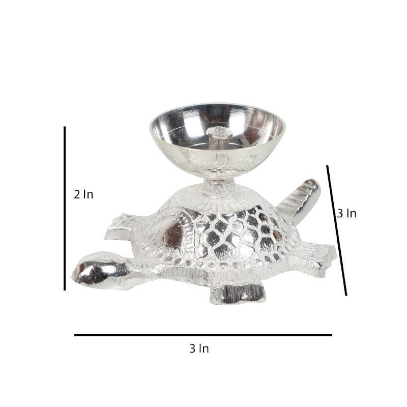 Buy Silver Sacred Tortoise Akhand Diya Box Diyas from Vaaree