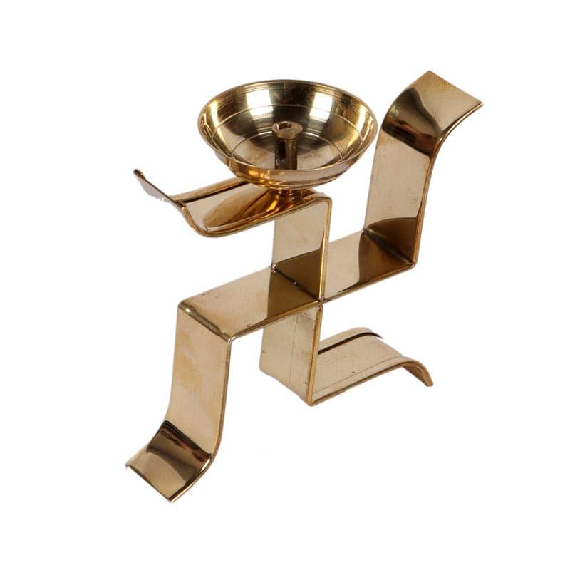 Buy Standing Sathiya Brass Akand Diya - Set Of Two Diyas from Vaaree