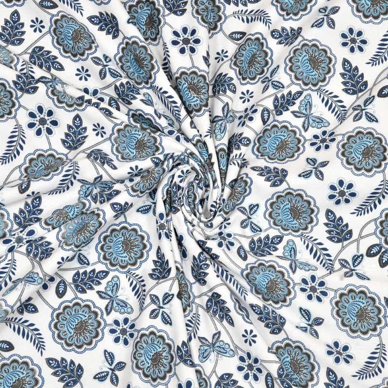 Dohars - Miksha Floral Printed Dohar - Blue