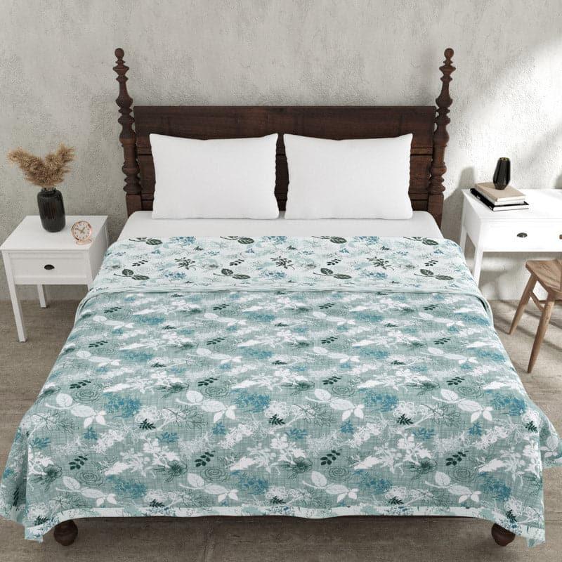 Buy Miracle Merge Floral Dohar - Aqua Blue Dohars from Vaaree