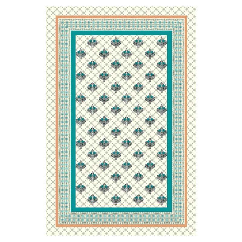 Buy Mukhta Blockprint Dohar - Teal Dohars from Vaaree