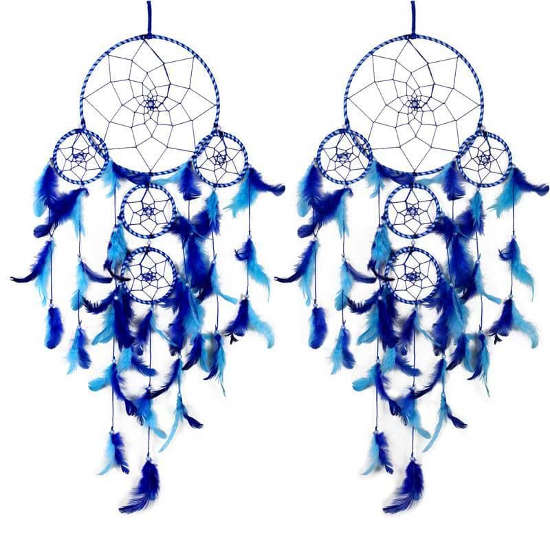 Buy Bohemian Passion Dreamcatcher (Azure) - Set Of Two Dreamcatchers from Vaaree