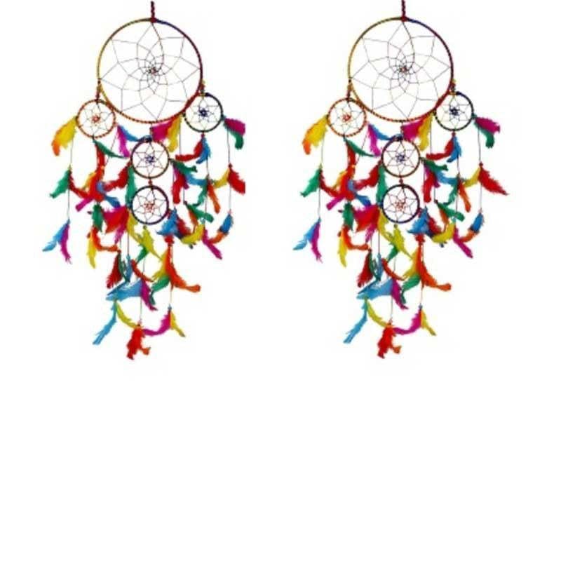 Buy Bohemian Passion Dreamcatcher (Rainbow) - Set Of Two Dreamcatchers from Vaaree