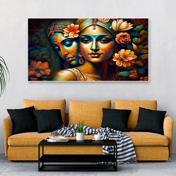 Buy Eternal Romance Radha Krishna Wall Painting Wall Art & Paintings from Vaaree