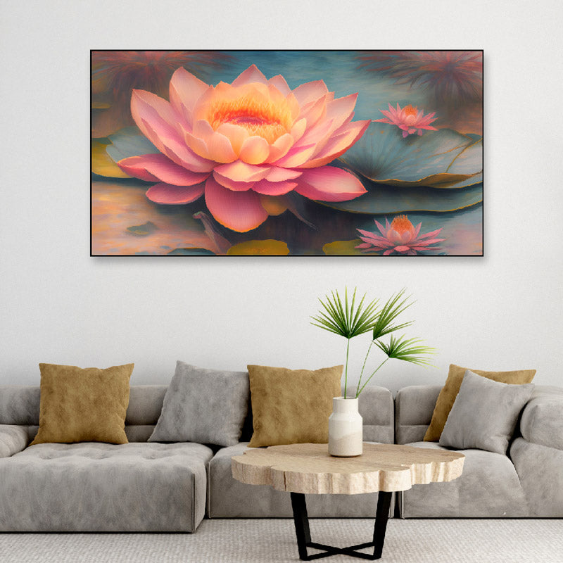 Buy Lotus Lemora Floral Wall Painting Wall Art & Paintings from Vaaree