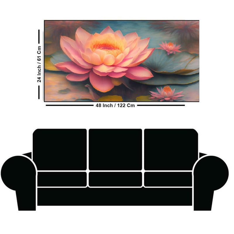 Buy Lotus Lemora Floral Wall Painting Wall Art & Paintings from Vaaree