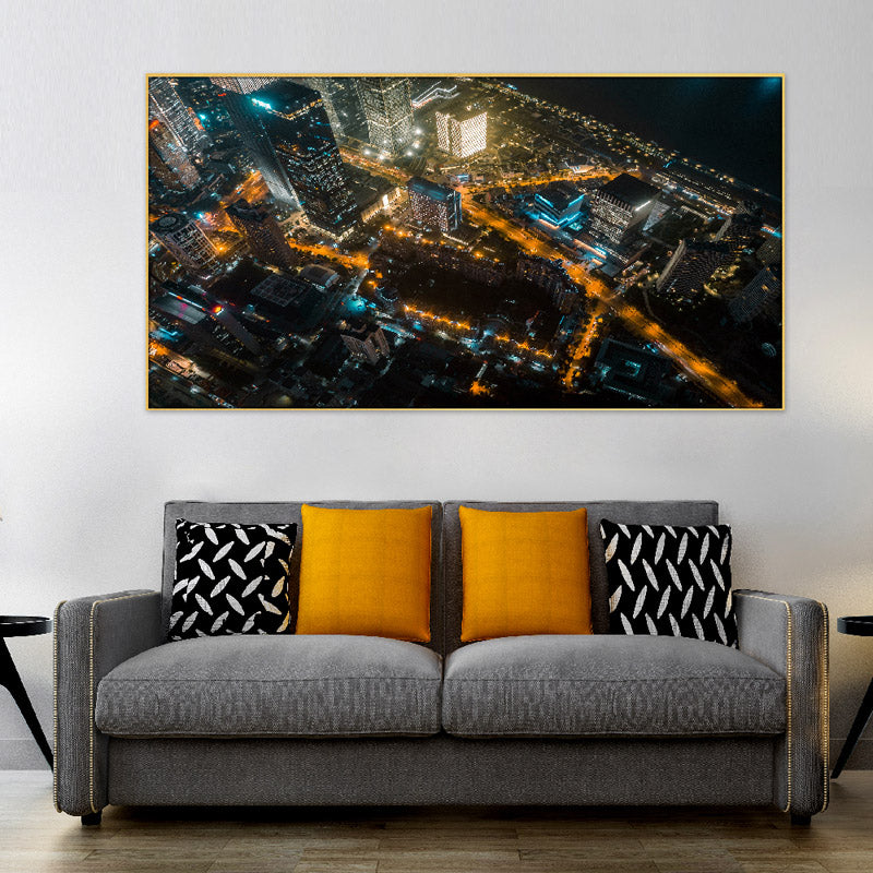 Buy Ariel City Lights View Wall Painting Wall Art & Paintings from Vaaree