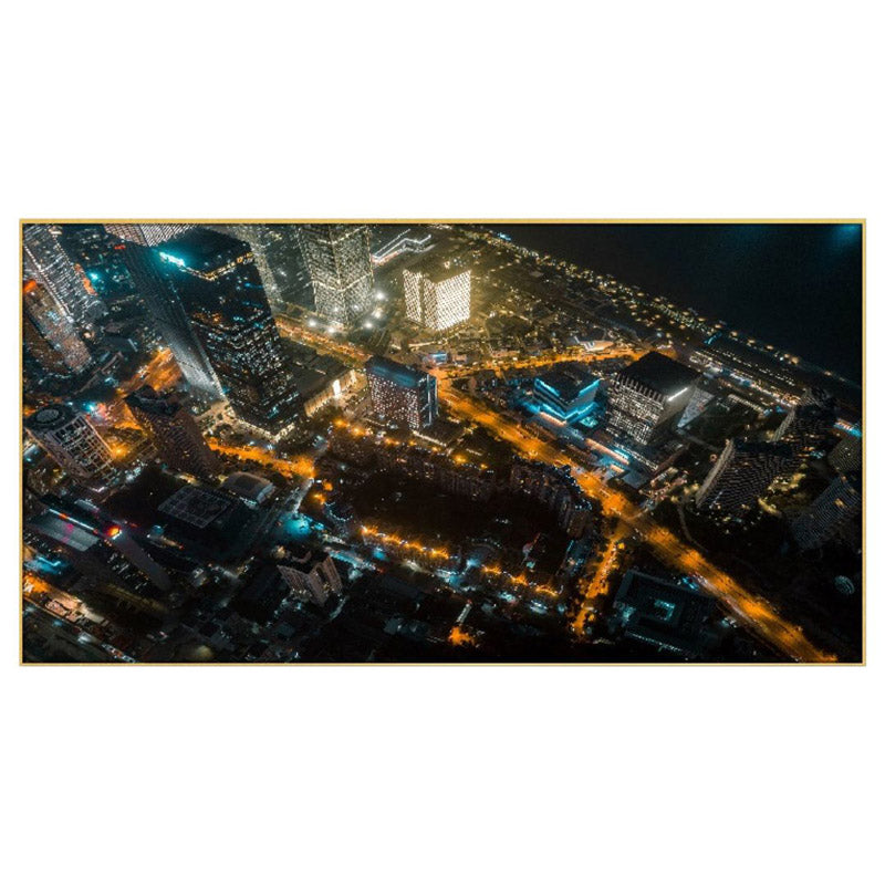 Buy Ariel City Lights View Wall Painting Wall Art & Paintings from Vaaree