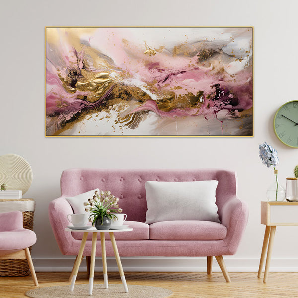 Buy Pink Gold Fusion Wall Painting Wall Art & Paintings from Vaaree