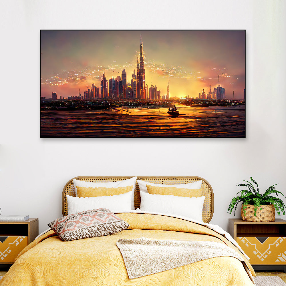 Buy The City Shore Wall Painting Wall Art & Paintings from Vaaree